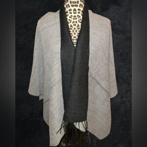 Karla Hanson Reversible Knit Poncho Shawl~ One Size